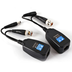 Passive 8MP Video Balun with Power / 1 PAIR 